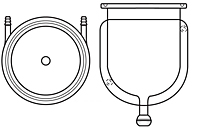 S-2087F Flask - Reaction With O-ring Flat Flange - Cylindrical